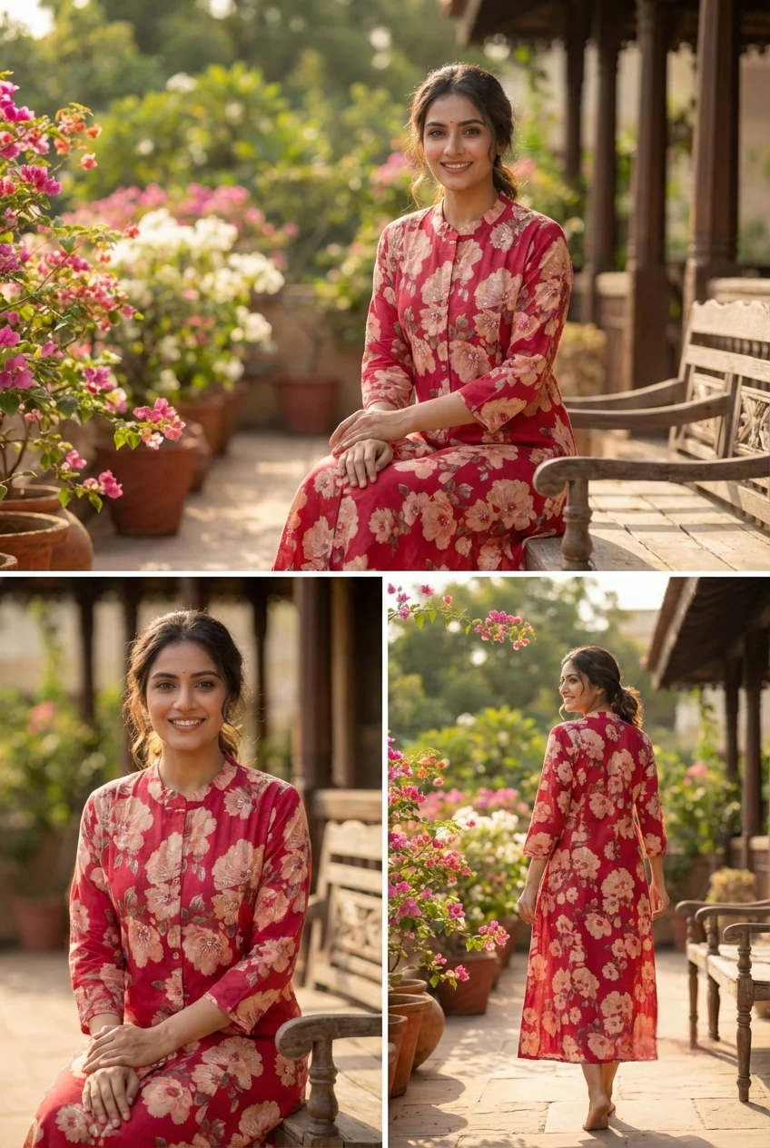 Rani Rayon Floral Printed Kurta - Image 3