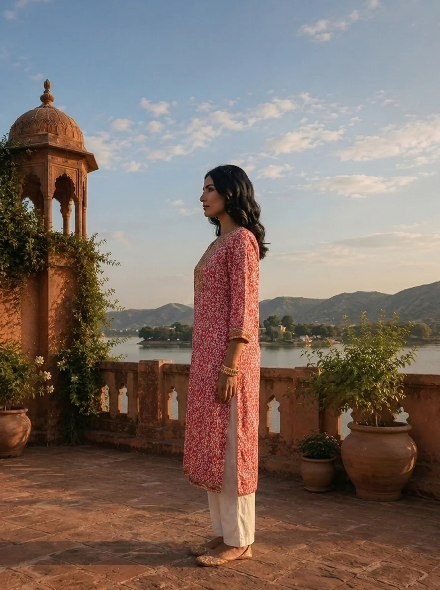 Rani Rayon Geometric Printed Kurta - Image 3