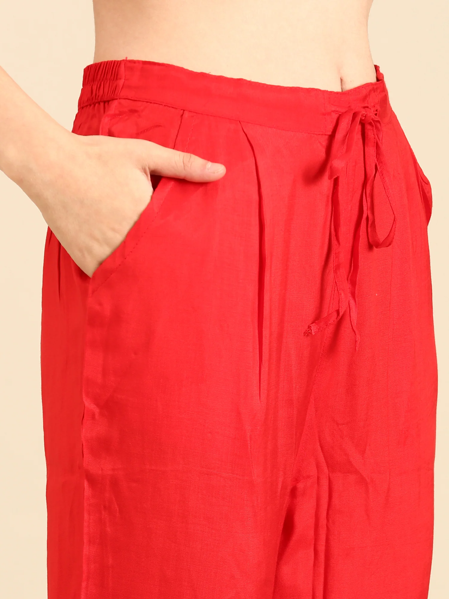 Red Handed embroidery three piece suit set - Image 6