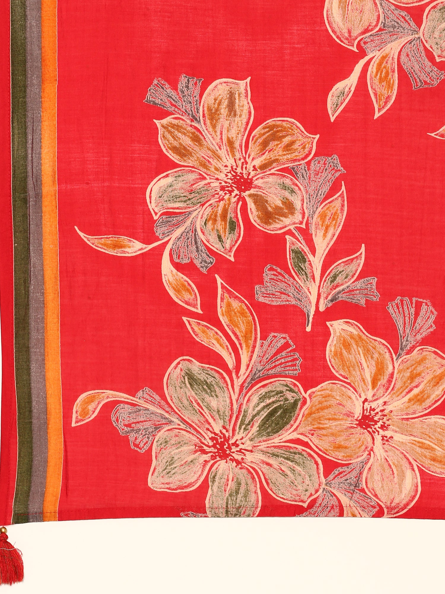 Red muslin three piece suit set - Image 7