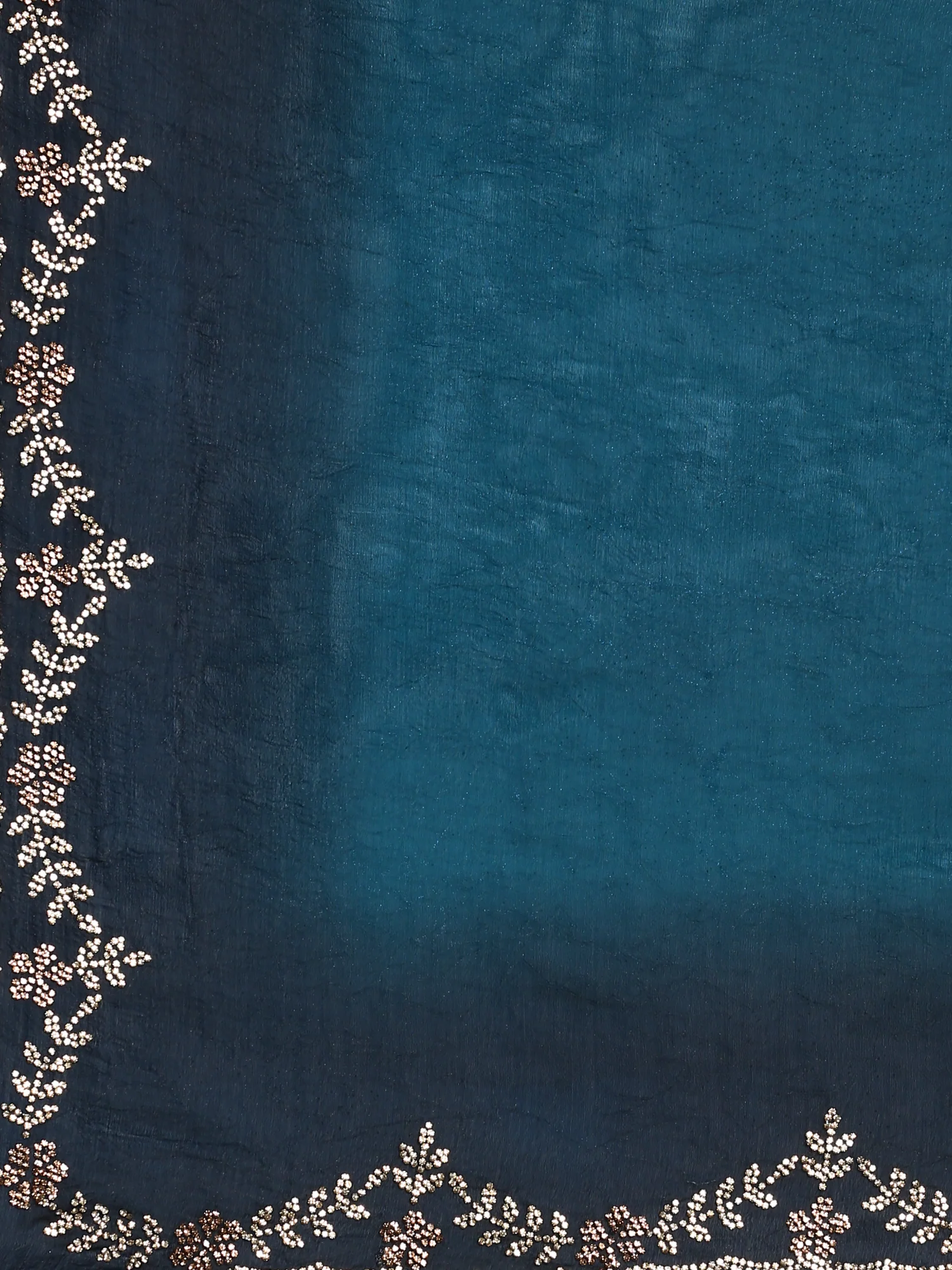 Royal blue jimmy tissue saree with Swarovski embroidery - Image 6