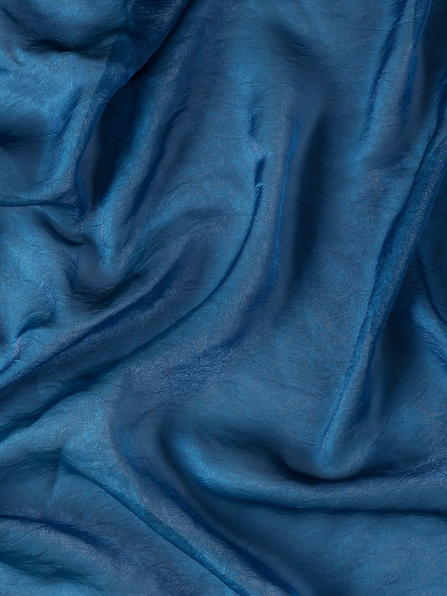 Royal blue jimmy tissue saree with Swarovski embroidery - Image 7