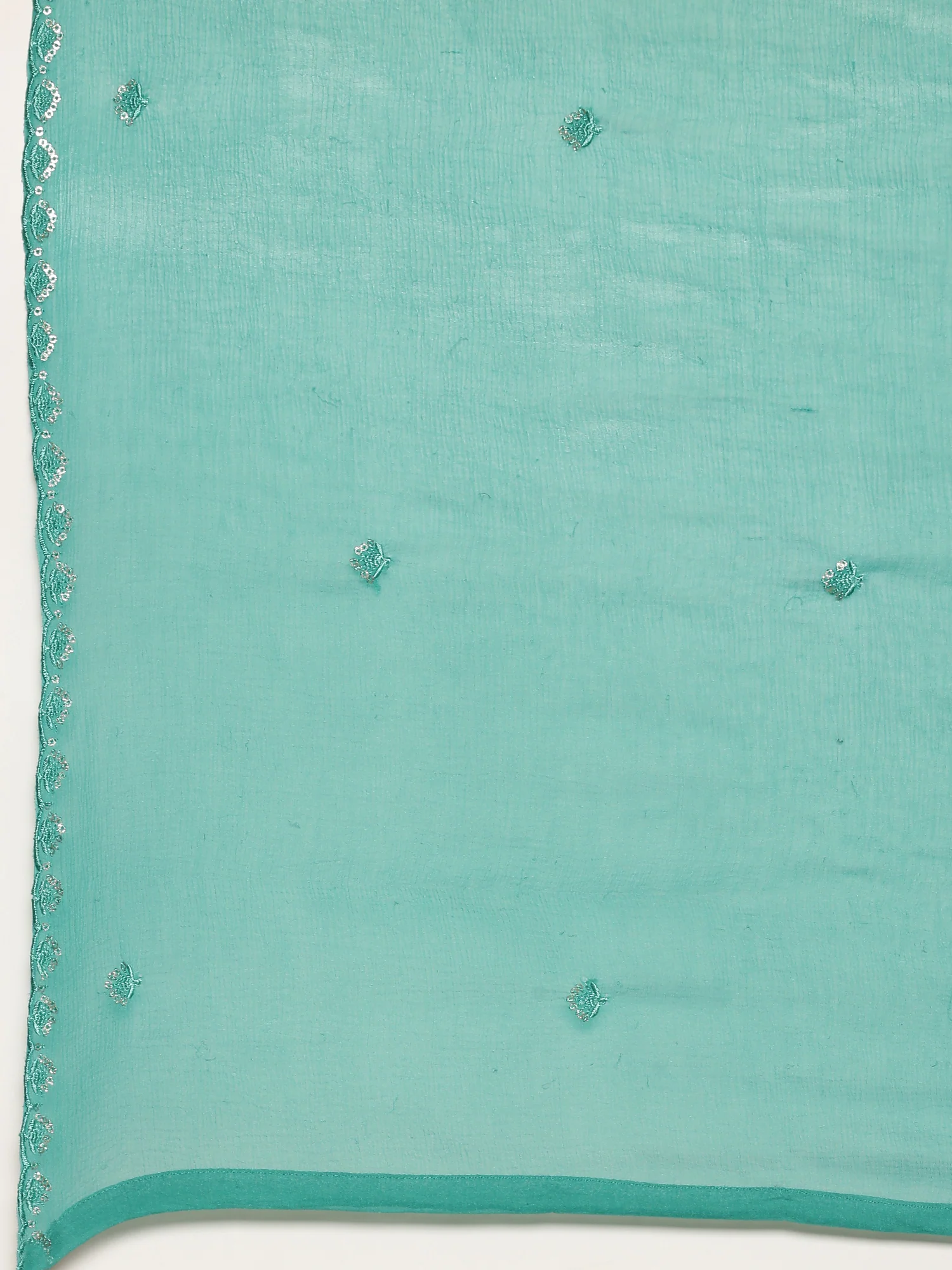 Sea Green Crepe Printed Three Piece Set - Image 6