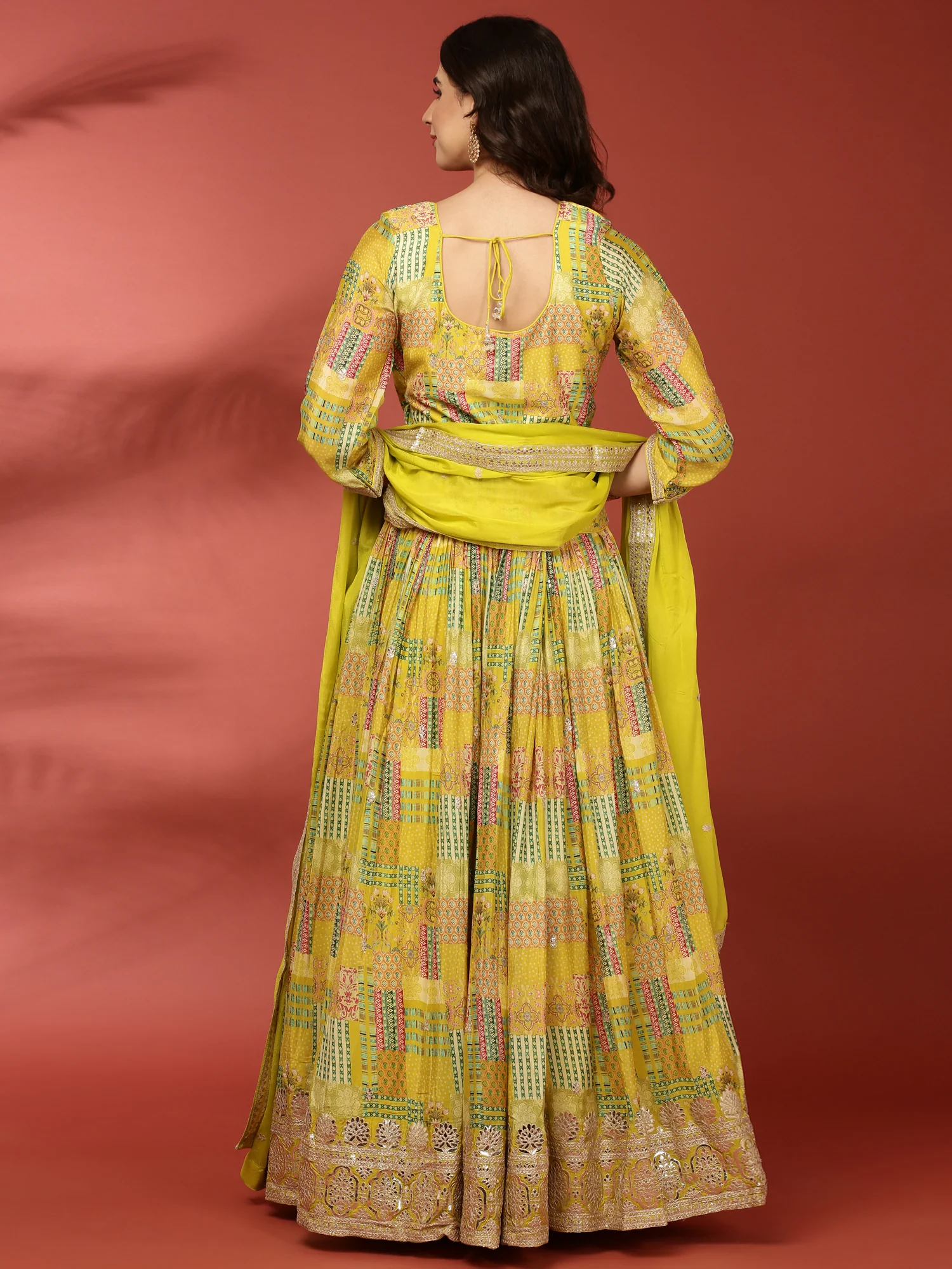 Variyali Green Crepe Printed Ghagra Set - Image 4