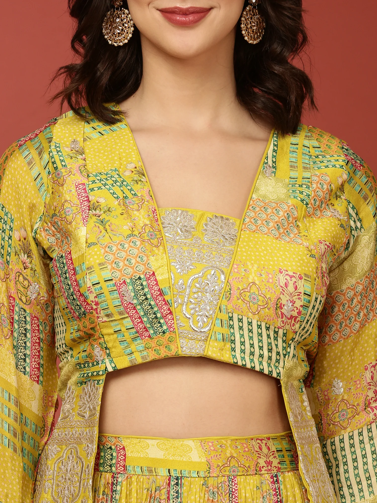Variyali Green Crepe Printed Ghagra Set - Image 6