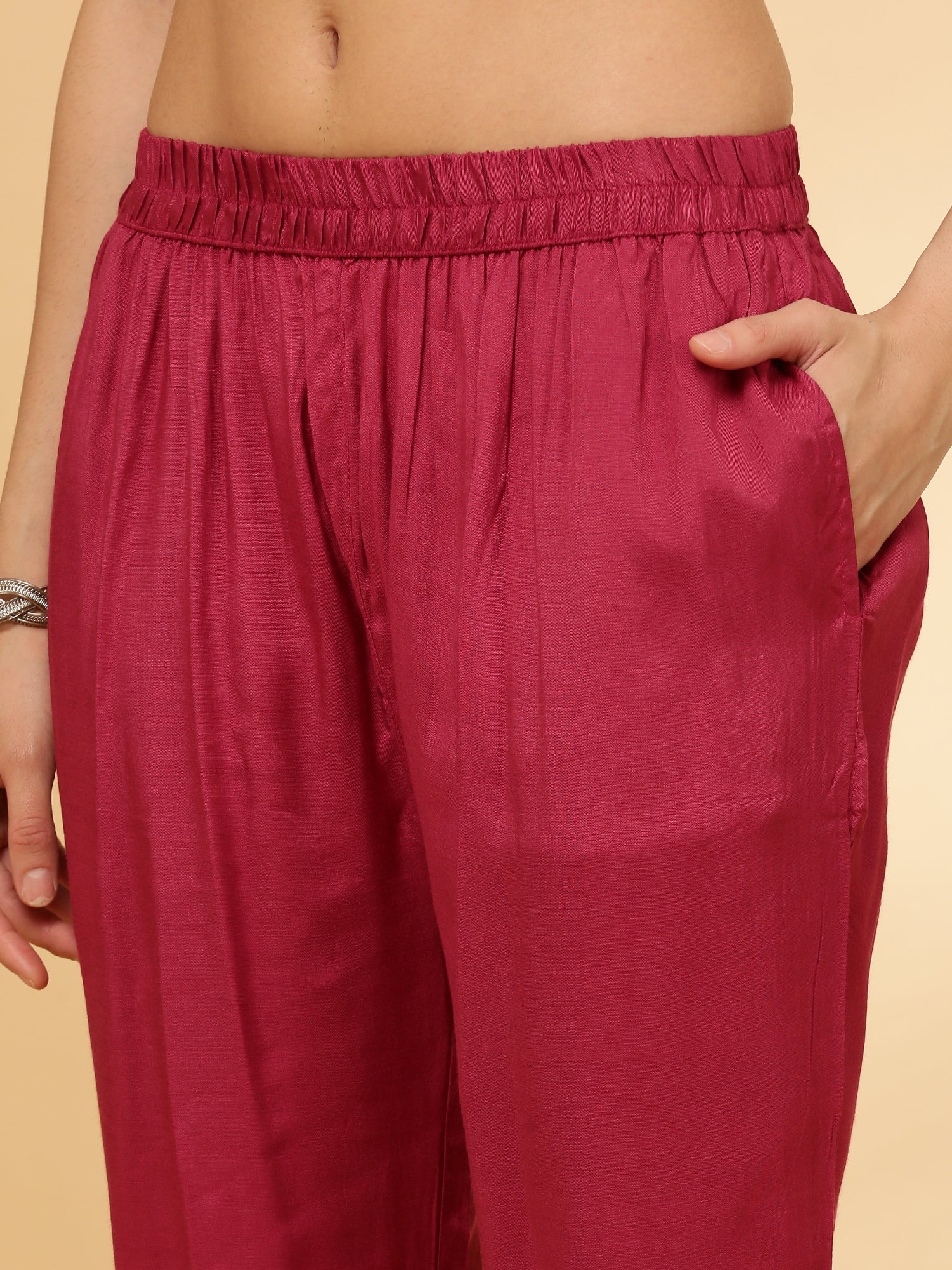 Wine Modal Silk Printed Three Piece Set - Image 7