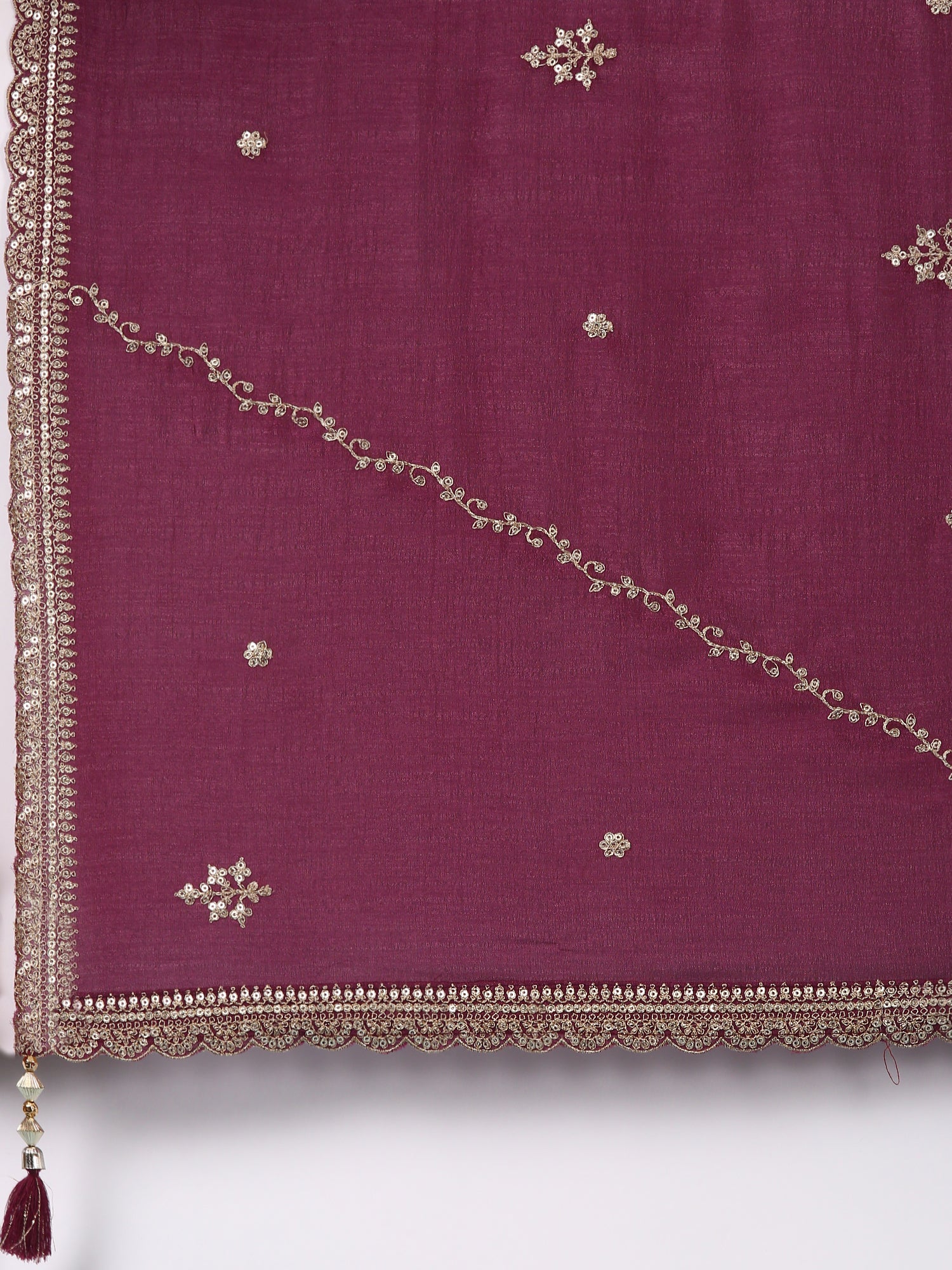 Wine Silk Anarkali Set - Image 7