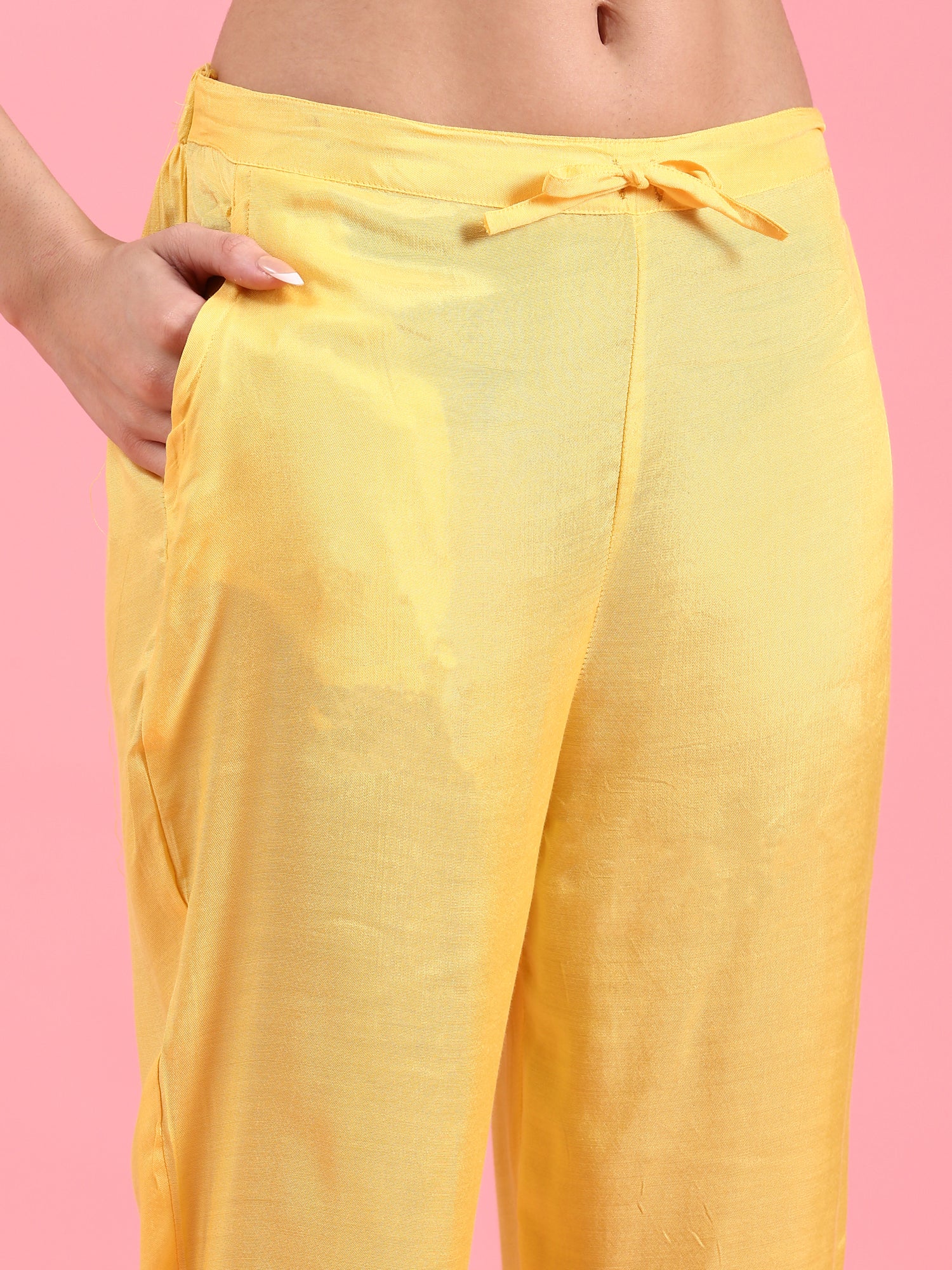 Yellow Chiken Anarkali Three Piece Suit Set - Image 6