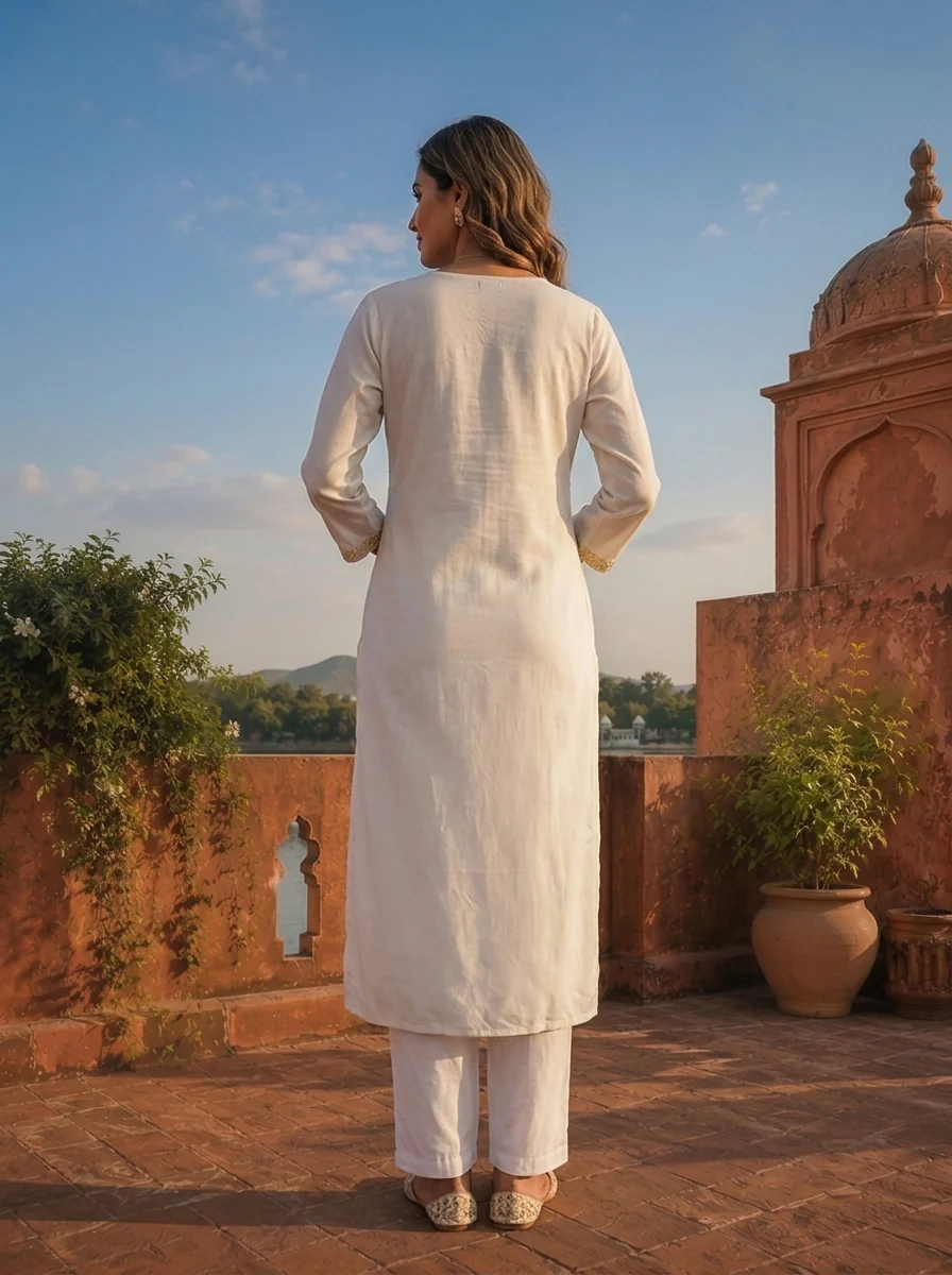 Yellow Rayon Scattered Buti Embroidered Kurta - Image 2